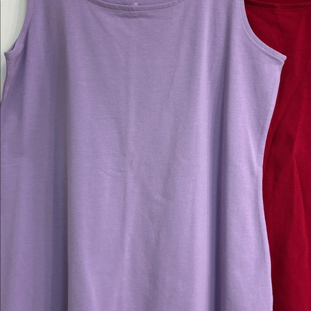 NWOT J. Jill Viola and Burgundy Scoop Neck Perfect Tanks - Picture 2 of 7